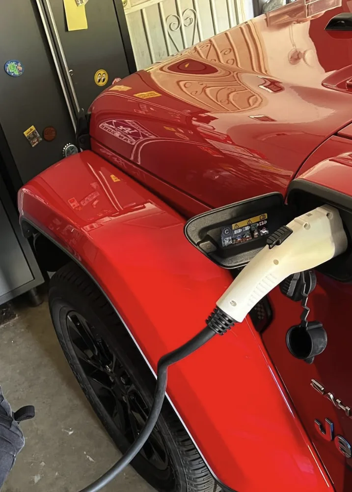 40-amp charger for a Jeep plug-in hybrid, installed by MJ Electrical Services